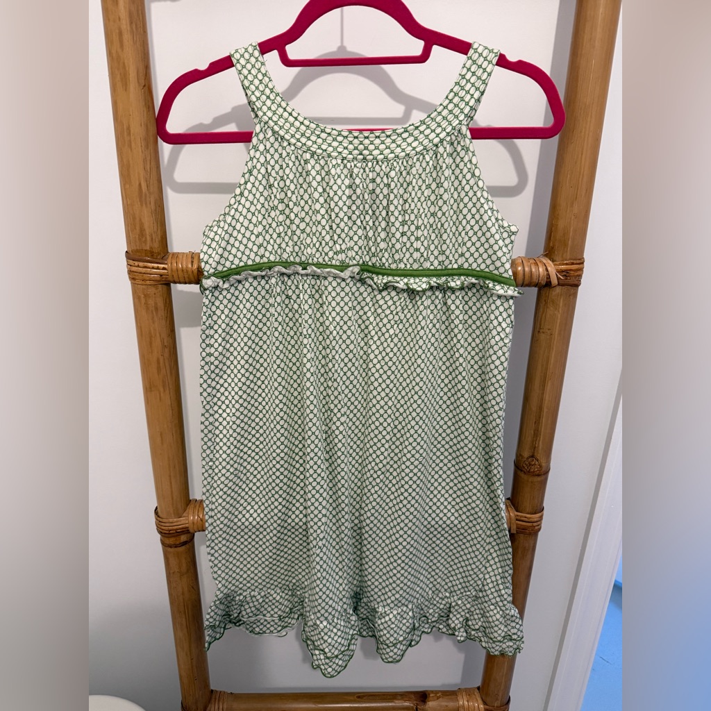 Juicy Couture Green And White Patterned Sleeveless Dress